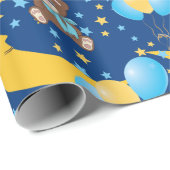 Cute Teddy Bear zit op het Mon Pattern Cadeaupapier (Rol Hoek)