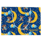 Cute Teddy Bear zit op het Mon Pattern Groot Cadeauzakje (Achterkant)