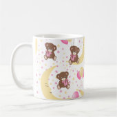 Cute Teddy Bear zit op het Mon Pattern Koffiemok (Links)