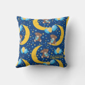 Cute Teddy Bear zit op het Mon Pattern Kussen (Achterkant)