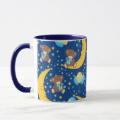 Cute Teddy Bear zit op het Mon Pattern Mok (Links)