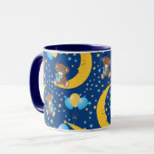 Cute Teddy Bear zit op het Mon Pattern Mok (Voorkant links)