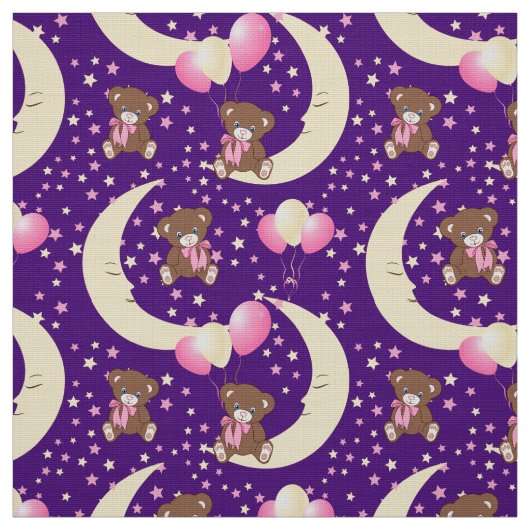 Cute Teddy Bear zit op het Mon Pattern Stof (Swatch)