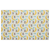 Cute Teddy Bear zit op het Mon Pattern Stof (Fat Quarter)