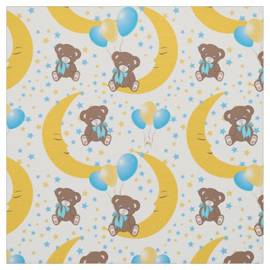 Cute Teddy Bear zit op het Mon Pattern Stof (Swatch)