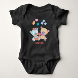 Cute Teddy Bears and Balloons Illustration Romper