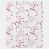 Cute Teddy Bears and Clouds Baby Girl Pattern Fleece Deken (Voorkant)