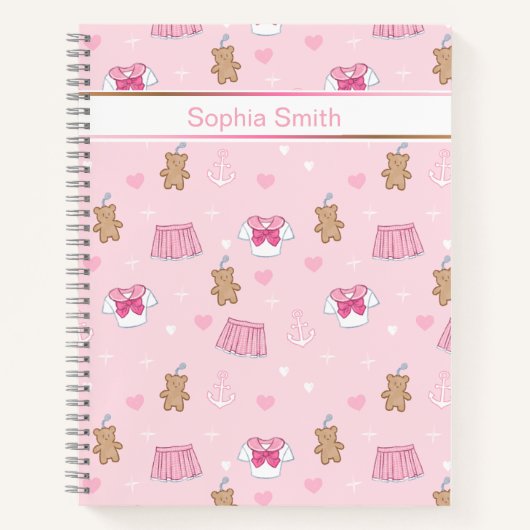 Cute Teddy Bears and Hearts Notebook Notitieboek (Voorkant)