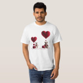 Cute Teddy Bears Big Little Heart Men's Value T-shirt (Voorkant volledig)