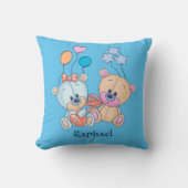Cute Teddy Bears en Balloons Kussen (Voorkant)