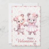 Cute Teddy Bears Happy Valentines Day Feestdagenkaart (Voorkant)