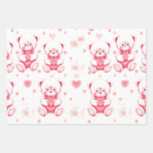 Cute teddy bears holding hearts  inpakpapier vel (Voorkant 3)