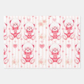 Cute teddy bears holding hearts  inpakpapier vel (Voorkant 2)