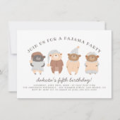 Cute Teddy Bears Pajama Party Birthday Party Kaart (Voorkant)