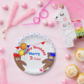 Cute Teddy Bears Picnic Fun Birthday Party Papieren Bordje (Feest)