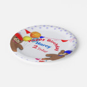 Cute Teddy Bears Picnic Fun Birthday Party Papieren Bordje (Gekanteld)