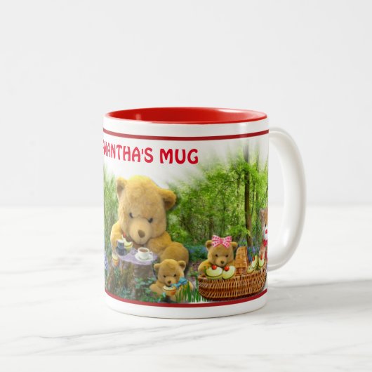 CUTE TEDDY BEARS PICNIC TWEEKLEURIGE KOFFIEMOK (Voorkant rechts)