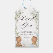 Cute Teddy Bears Tea for Two 2nd Birthday Party Cadeaulabel (Voorkant)