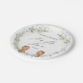 Cute Teddy Bears Tea for Two 2nd Birthday Party   Papieren Bordje (Gekanteld)