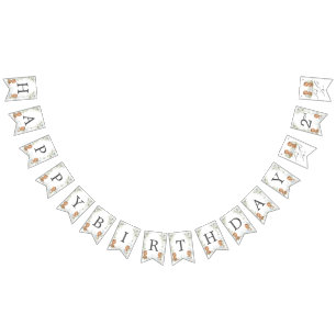 Cute Teddy Bears Tea Party 2e verjaardag 2 decor Vlaggetjes