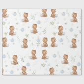 Cute Teddy Bears Tea Party Tea for Two Birthday Cadeaupapier (Vlak)