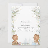 Cute Teddy Bears Twins High Tea Party Baby shower Kaart (Achterkant)