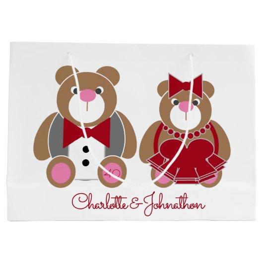 Cute teddy beer 40th ruby bruiloft groot cadeauzakje (Achterkant)
