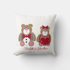Cute teddy beer 40th ruby bruiloft kussen