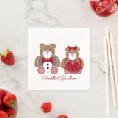 Cute teddy beer 40th ruby bruiloft servet (Insitu)