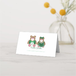 Cute teddy beer 55th emerald bruiloft plaatskaartje