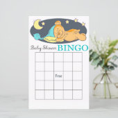 Cute Teddy beer baby shower bingo card (Staand voorkant)