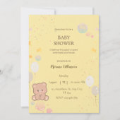 Cute Teddy Beer Babyshower Uitnodiging  (Voorkant)