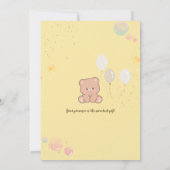 Cute Teddy Beer Babyshower Uitnodiging  (Achterkant)