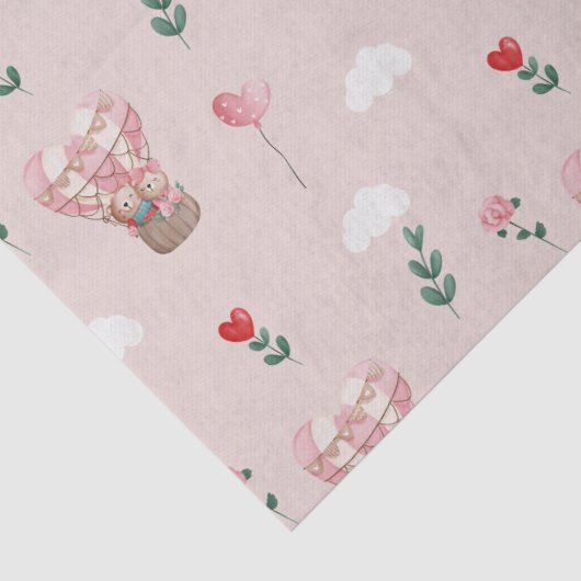 Cute teddy beer gift ballon Valentijnsdag Tissuepapier (Detail)