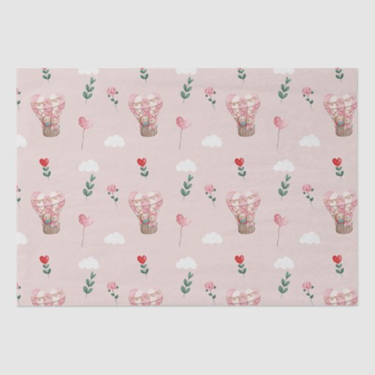 Cute teddy beer gift ballon Valentijnsdag Tissuepapier (Voorkant)