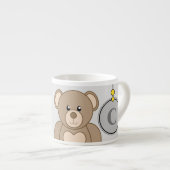 Cute teddy beer grijs geel met sterren kinderlijk espresso kop (Voorkant rechts)