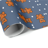 Cute teddy beer op polka dot cadeaupapier (Rol Hoek)