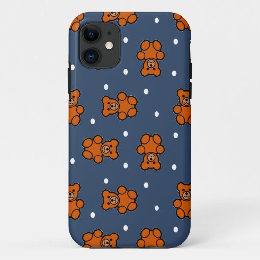 Cute teddy beer op polka dot Case-Mate iPhone case (Achterkant)