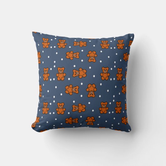 Cute teddy beer op polka dot kussen (Voorkant)
