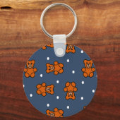 Cute teddy beer op polka dot sleutelhanger (Voorkant)