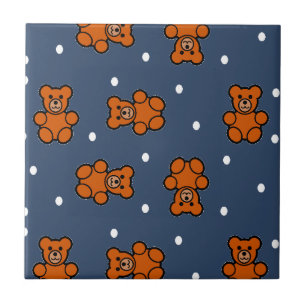 Cute teddy beer op polka dot tegeltje
