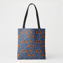 Cute teddy beer op polka dot tote bag