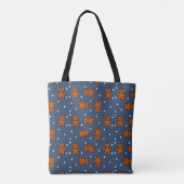 Cute teddy beer op polka dot tote bag (Achterkant)