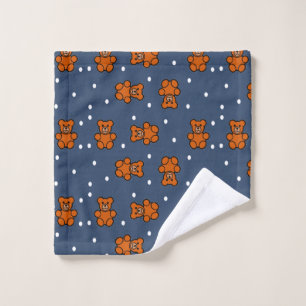 Cute teddy beer op polka dot washandje