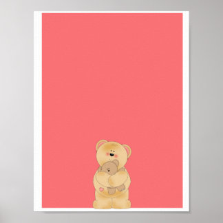 Cute teddy beer poster