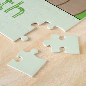 Cute teddy beer sterren naam groen legpuzzel (Zijkant)