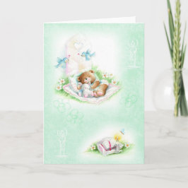 Cute teddy beer voor baptisme, Christening Kaart