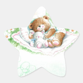 Cute teddy beer voor baptisme, Christening Ster Sticker