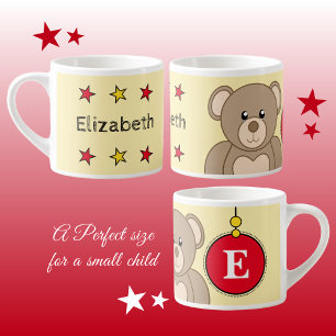 Cute teddy bek rood geel met sterren kindjes espresso kop