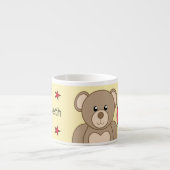 Cute teddy bek rood geel met sterren kindjes espresso kop (Voorkant)